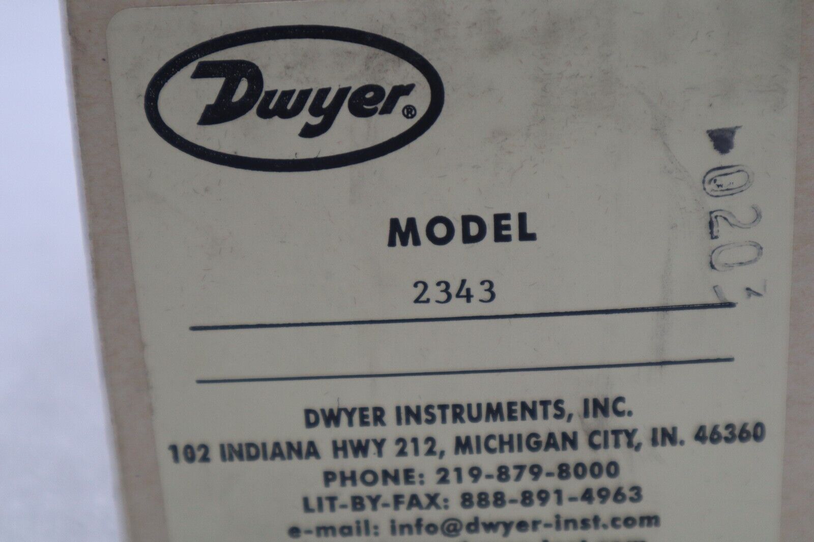 DWYER INSTRUMENTS 2343 STOCK #2230A
