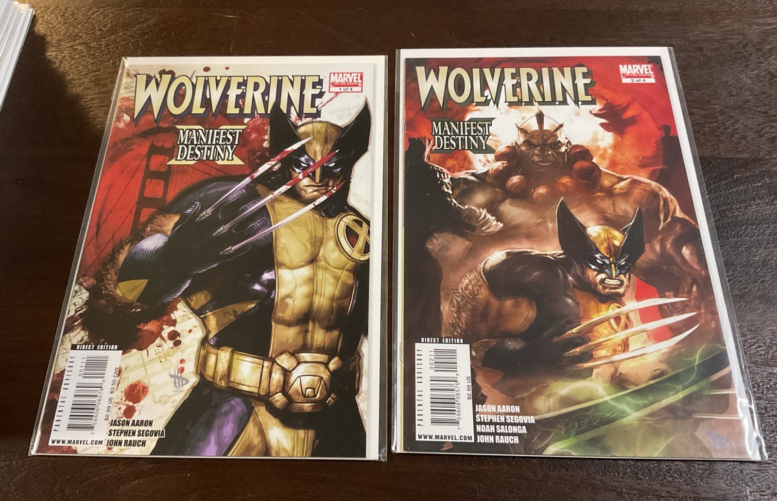 WOLVERINE MANIFEST DESTINY #1 and #2 (of 4) VF-NM Aaron, Segovia HIGH GRADE