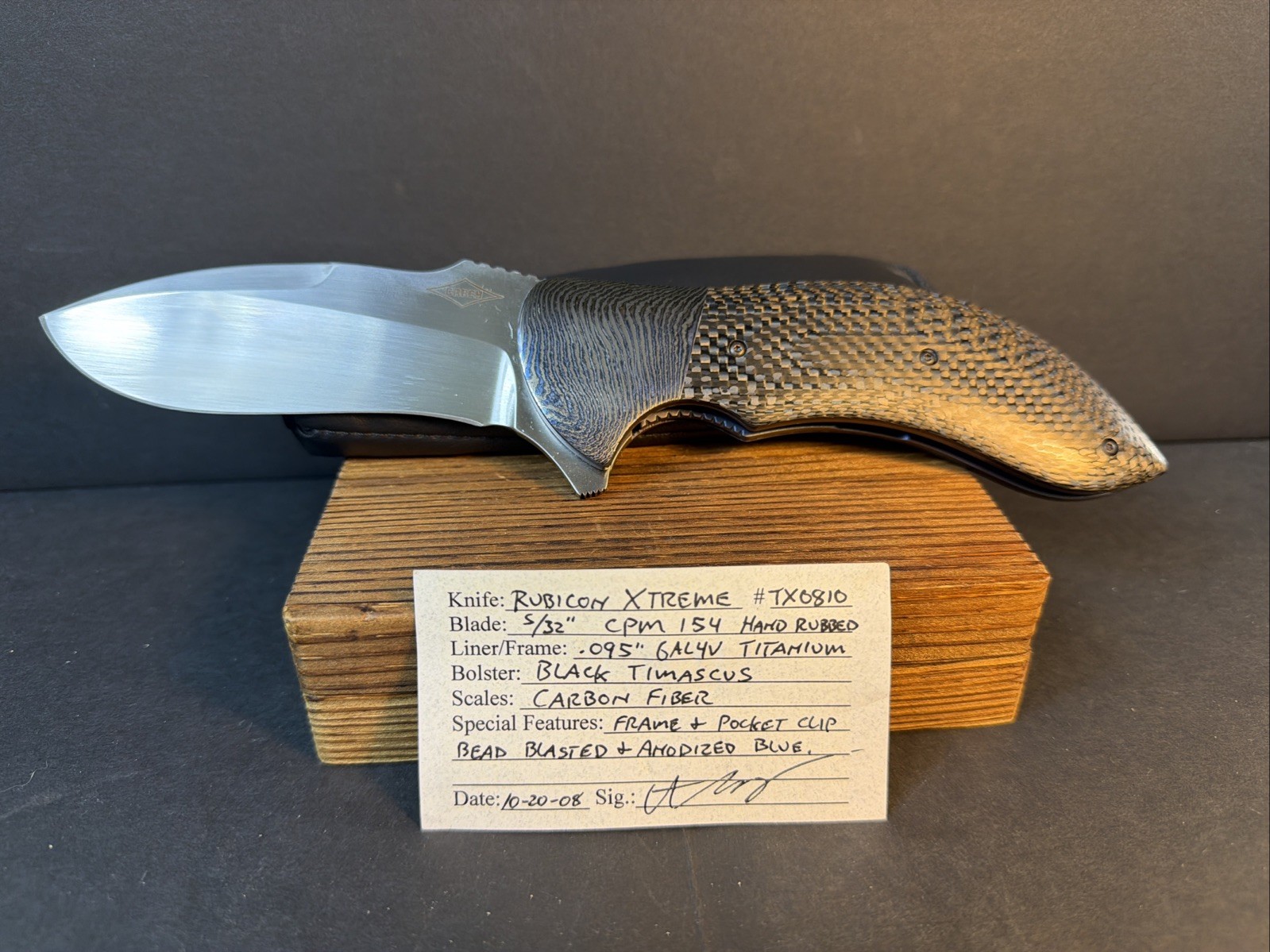 Peter Carey Custom Knives Rubicon Extreme Carbon Fiber and Timascus