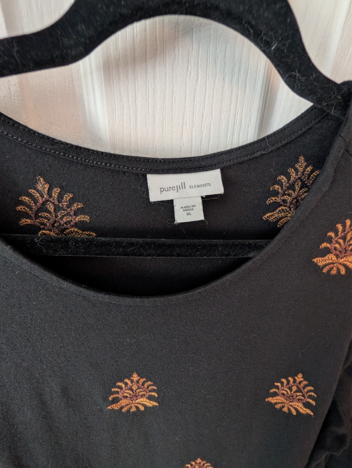 J.Jill Pure Jill Embroidered-Knit Flounced Top XL J.Jill Pure Jill Embroidered-Knit Flounced Top XL