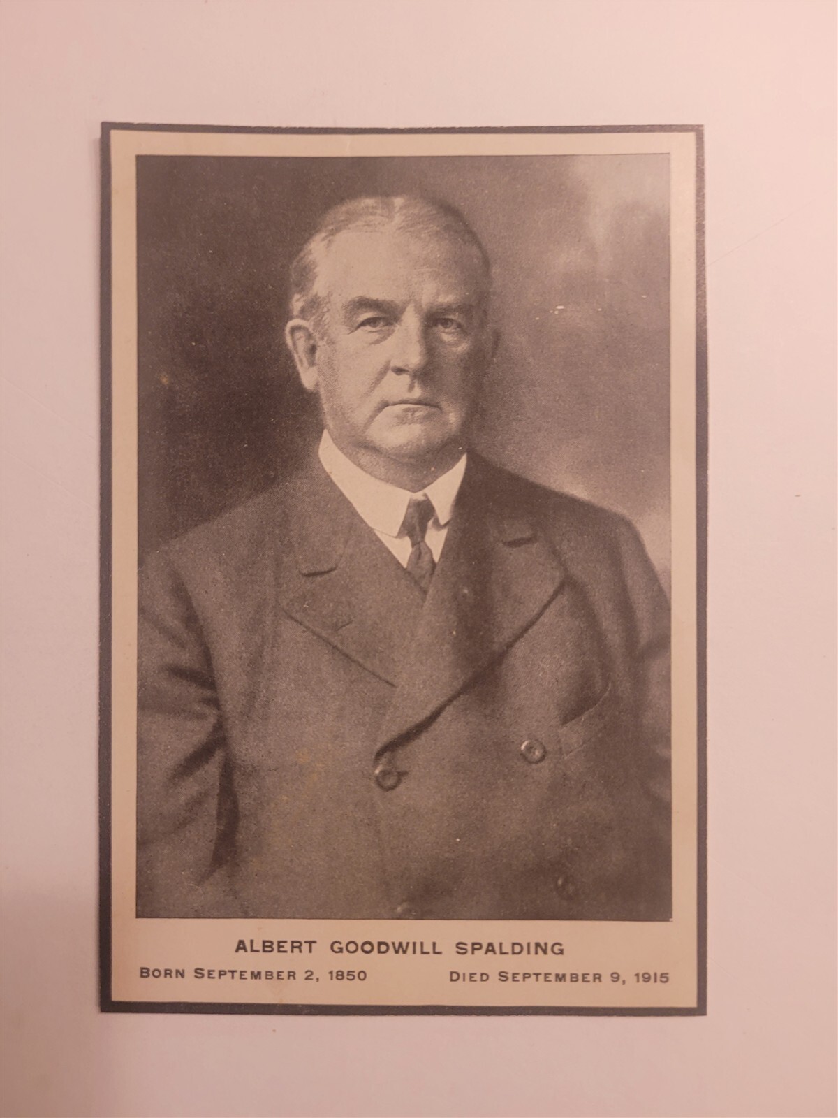 Albert Spalding 1915 Spalding Black Border Memorial Tribute Albert Spalding 1915 Spalding Black Border Memorial Tribute