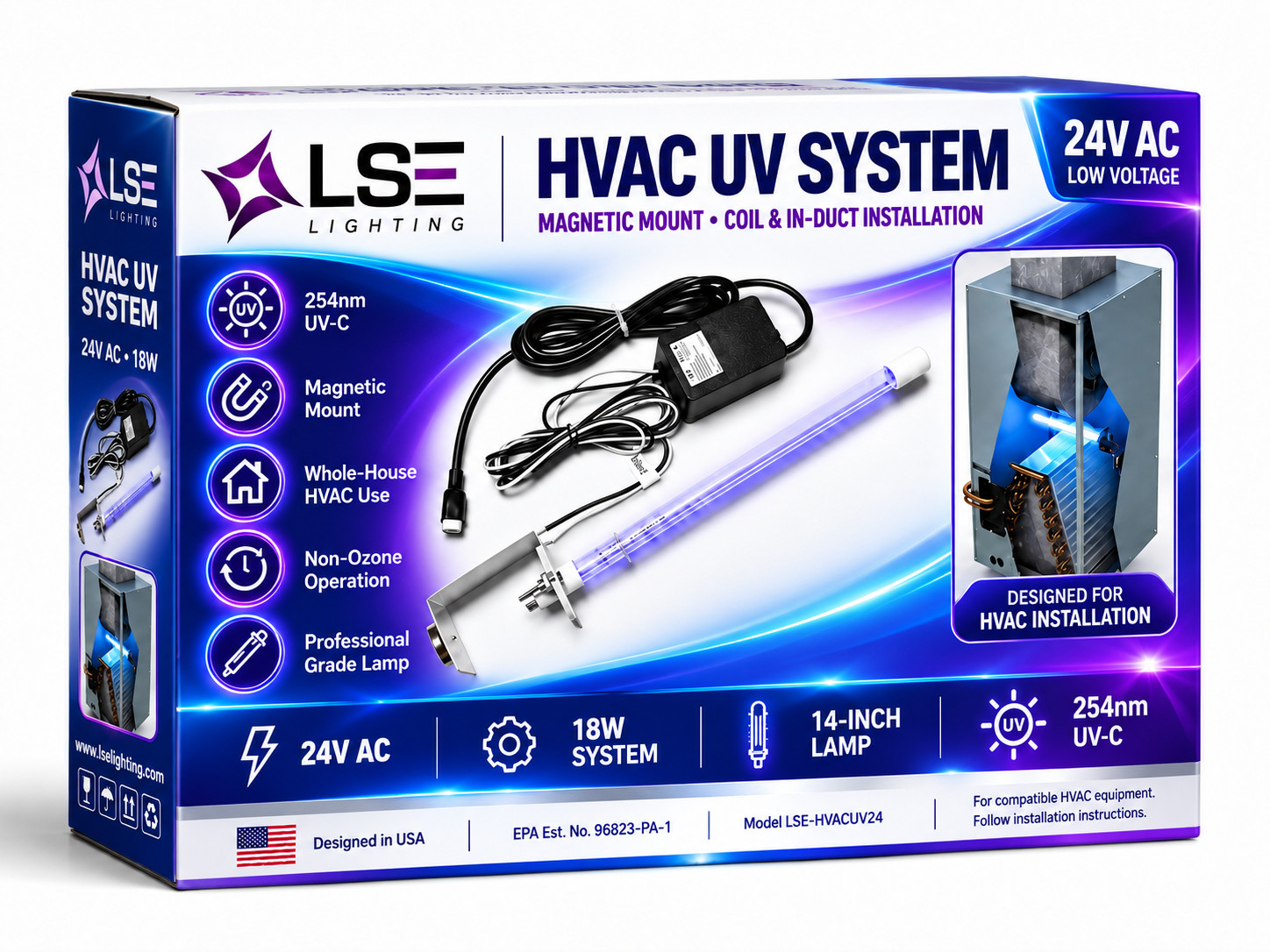 LSE Lighting 24V 14-Inch HVAC Light Kit, 18W for AC Air Systems