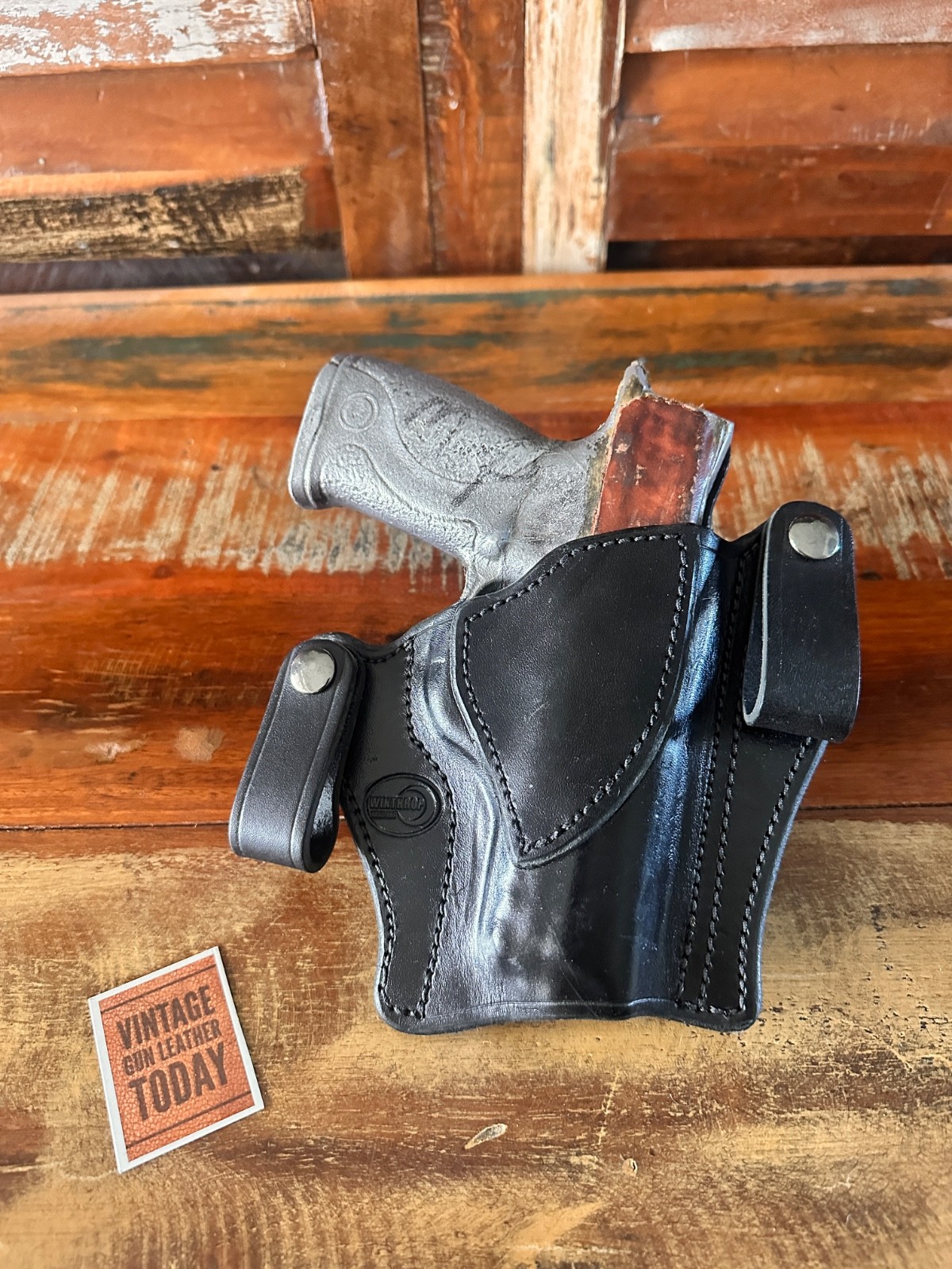 Winthrop Black Leather IWB Holster for Smith Wesson M&P 40 4.25” Right