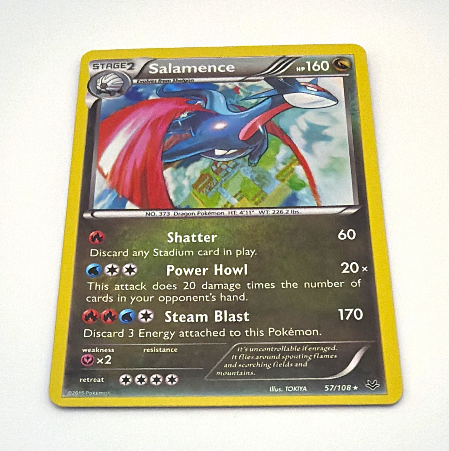 The Pokémon Company Pokémon TCG Salamence Roaring Skies 57/108 Holo Rare The Pokémon Company Pokémon TCG Salamence Roaring Skies 57/108 Holo Rare
