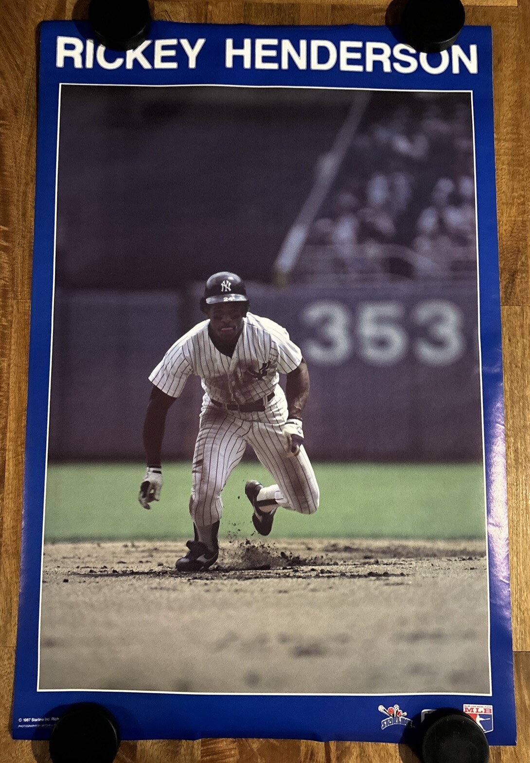 1987 Rickey Henderson Starline Poster in Factory Sleeve NOS Stock Photo 1987 Rickey Henderson Starline Poster in Factory Sleeve NOS Stock Photo