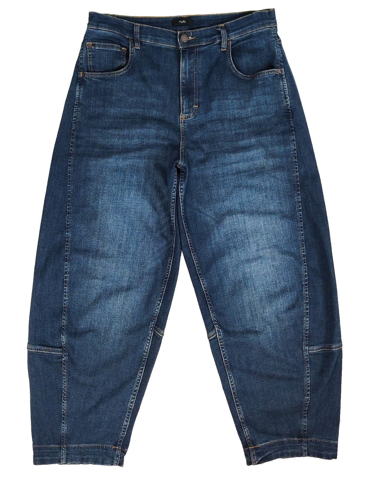 Ruti Ultimate Barrel Leg Denim Jeans Wide leg Relaxed Size 2 Dark Wash Blue