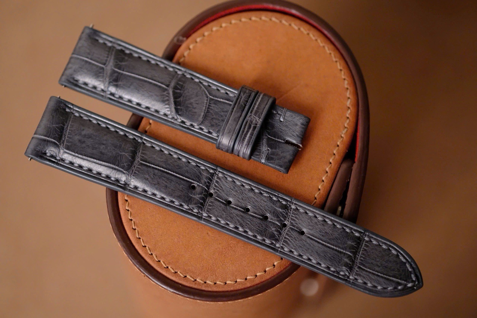 Handmade Gray Leather Glashutte Original Strap size 20 or any size