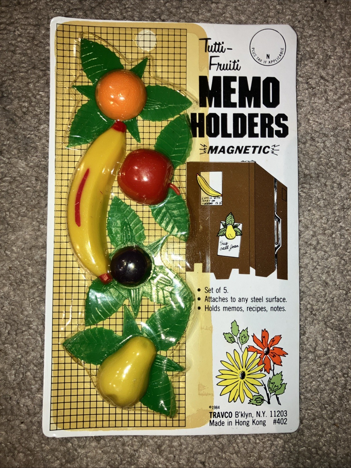 Vintage Travco Tutti-Fruiti Magnetic Memo Holders Magnets NOS Vintage Travco Tutti-Fruiti Magnetic Memo Holders Magnets NOS