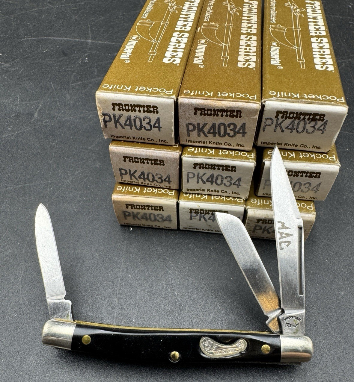 NEW Vintage Imperial Frontier MAC TOOLS PK4034 Pocket Knife Stockman USA 2-3/4” NEW Vintage Imperial Frontier MAC TOOLS PK4034 Pocket Knife Stockman USA 2-3/4”