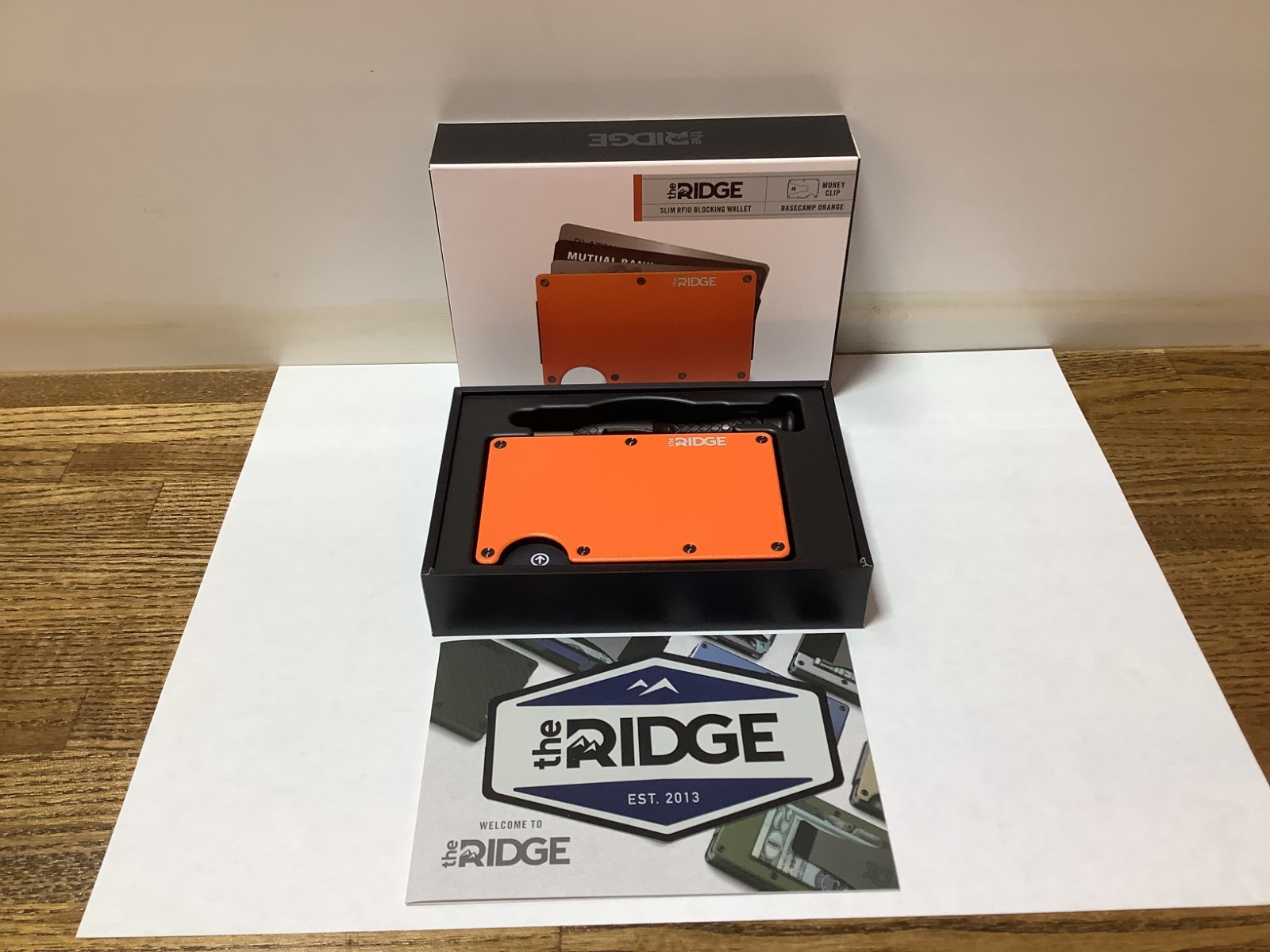 NEW Ridge Slim RFID Blacking Wallet- Basecamp Orange - Money Clip