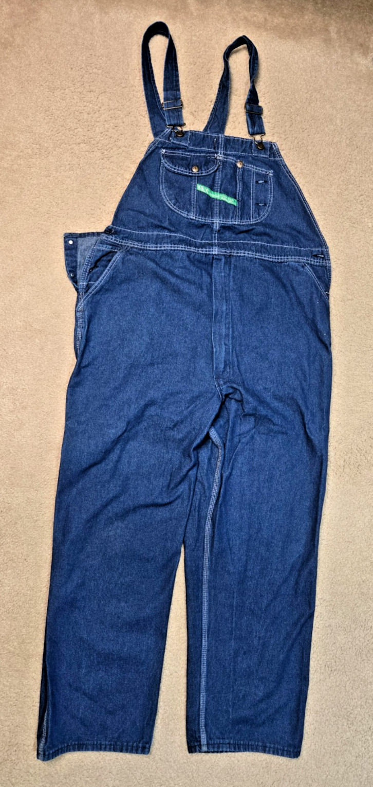 Key Imperial Overalls Mens 48x32 Dark Blue Denim Bib Workwear Carpenter Relaxed Key Imperial Overalls Mens 48x32 Dark Blue Denim Bib Workwear Carpenter Relaxed
