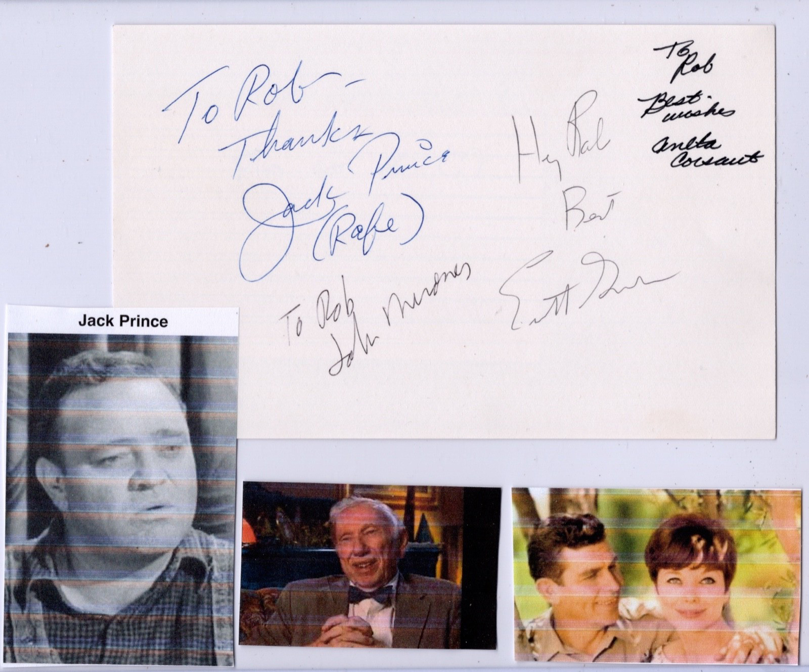 Andy Griffith Show signed cast card Anita Corsaut and Jack Prince Rare Andy Griffith Show signed cast card Anita Corsaut and Jack Prince Rare