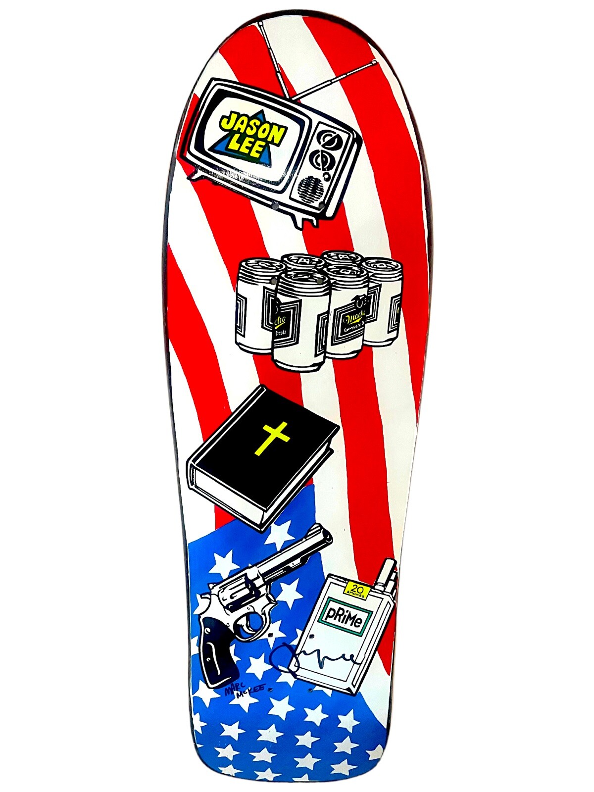 1990s Blind Jason Lee Skateboard Deck SIGNED By JASON LEE & By Artist MARC McKEE
