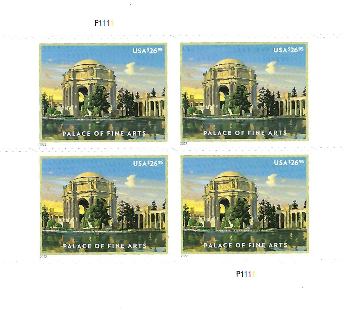 Palace of Fine Arts San Francisco- Sheet of 4 X 26.95 = $107.80 **Free Shipping