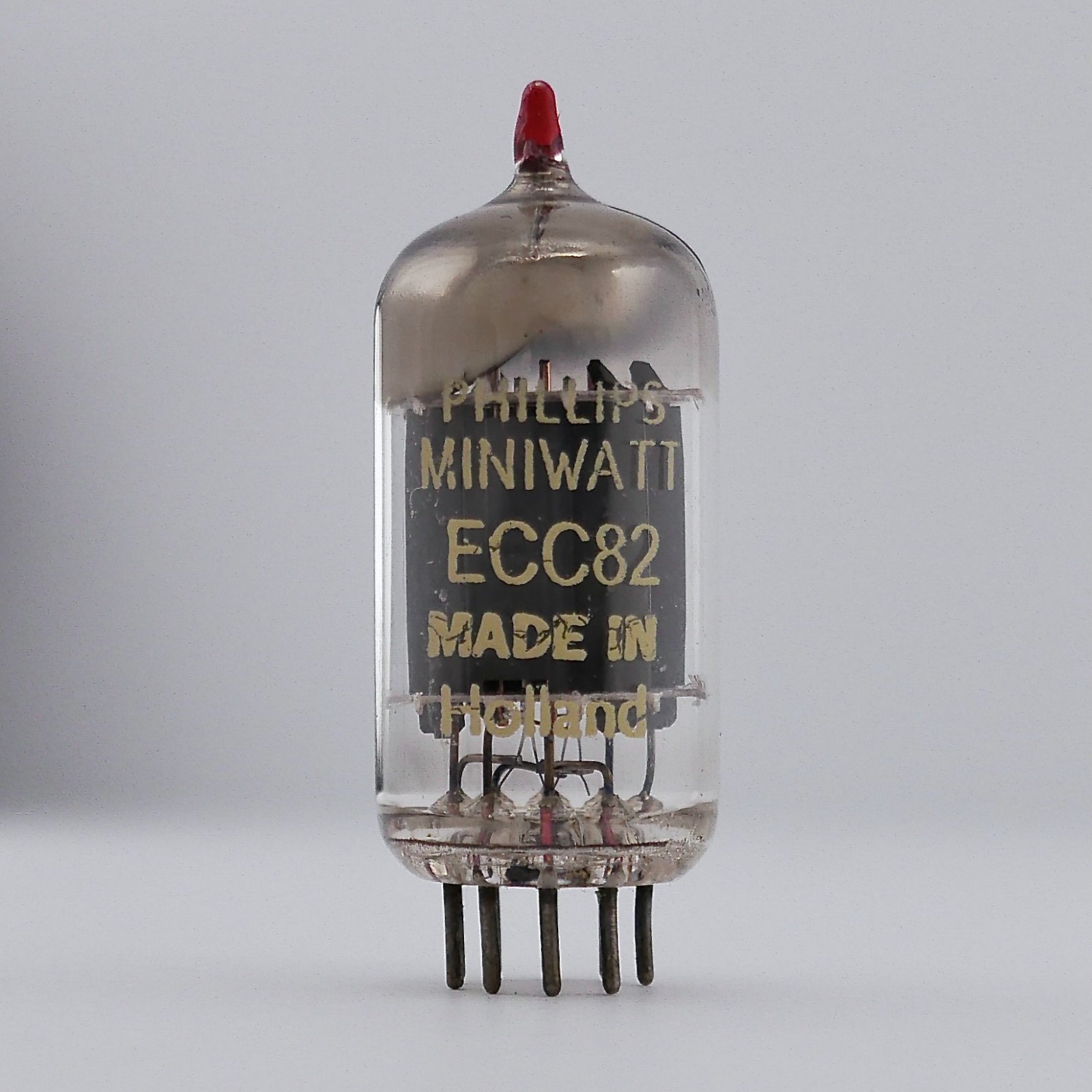1953 Philips Copenhagen ECC82 12AU7 Welded Plate Red Tip Rare Phillips Misprint