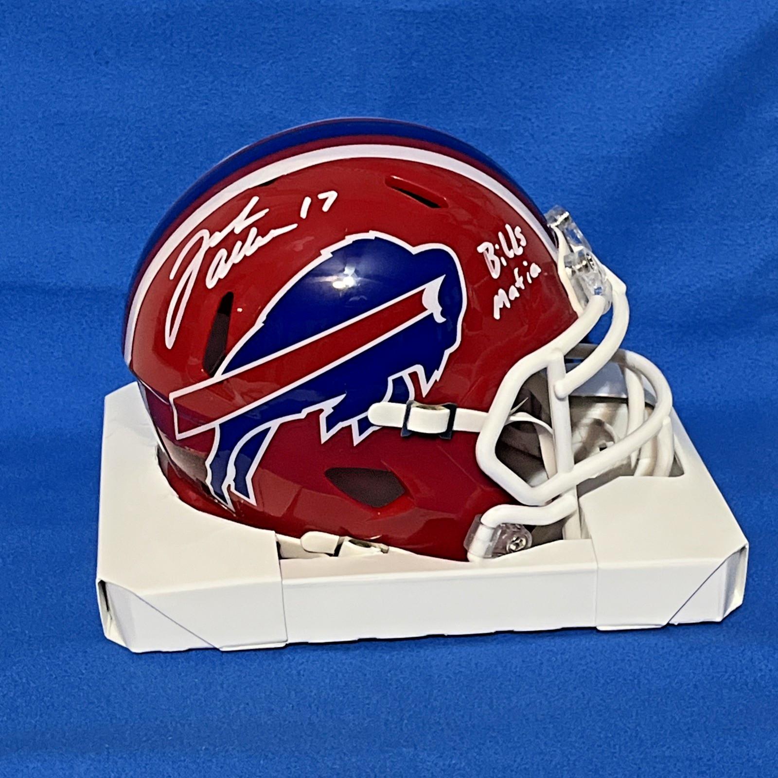 Josh Allen Buffalo Bills 90’s Throwback Mini Helmet signed,inscribed Beckett COA Josh Allen Buffalo Bills 90’s Throwback Mini Helmet signed,inscribed Beckett COA