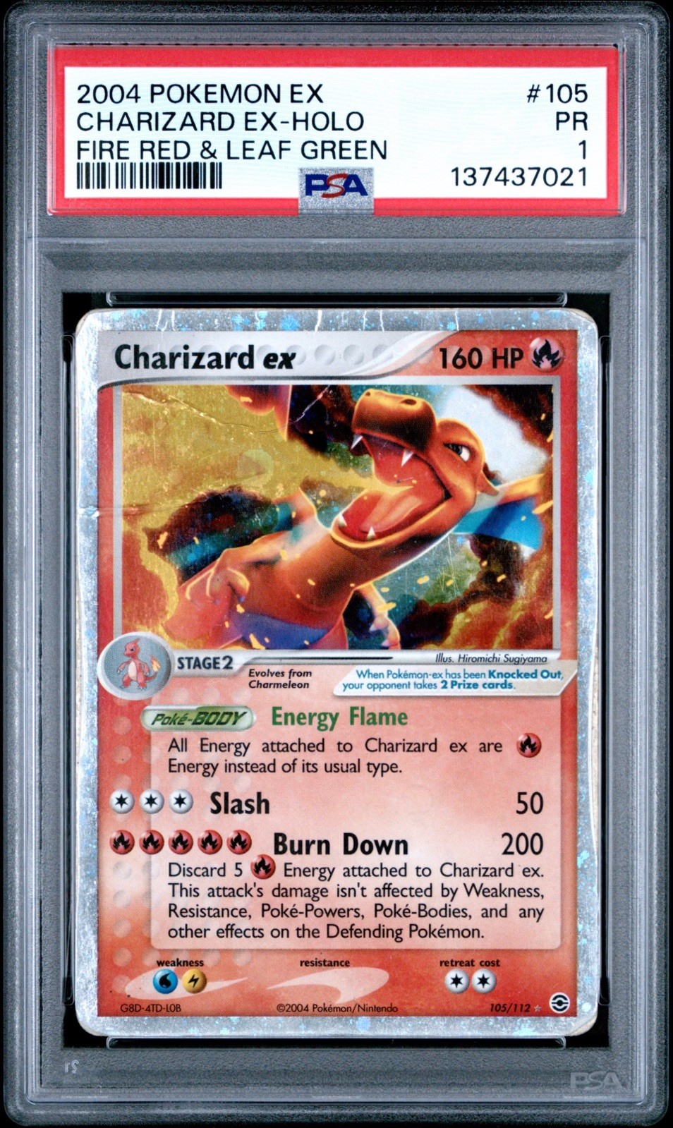 2004 POKEMON EX FIRE RED & LEAF GREEN #105 CHARIZARD EX-HOLO PSA 1 2004 POKEMON EX FIRE RED & LEAF GREEN #105 CHARIZARD EX-HOLO PSA 1