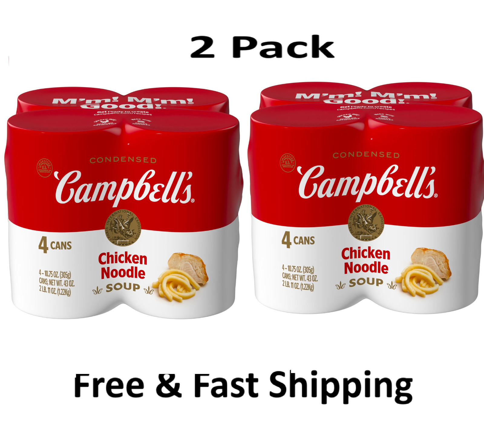 Campbell’s condensed Chicken Noodle soup, 10.75 oz can, 4 Count each (2 Pack) Campbell’s condensed Chicken Noodle soup, 10.75 oz can, 4 Count each (2 Pack)