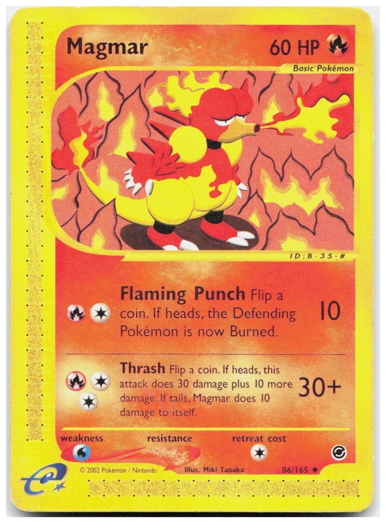 Pokemon Magmar Uncommon Expedition 086/165 HP Trading Card TCG Pokemon Magmar Uncommon Expedition 086/165 HP Trading Card TCG