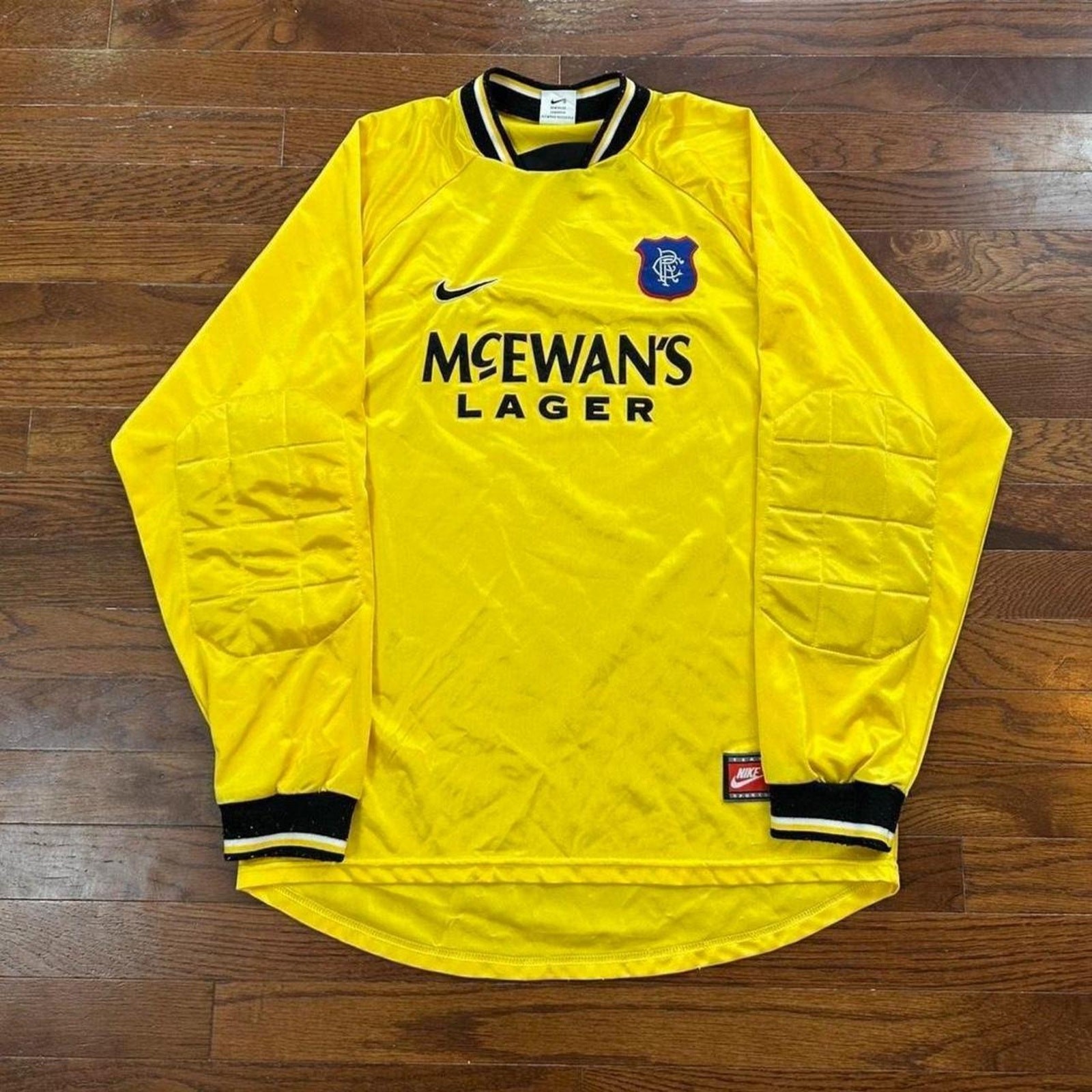 Vintage 90s Nike Rangers FC McEwan's Lager Soccer Jersey Yellow Mens M Vintage 90s Nike Rangers FC McEwan's Lager Soccer Jersey Yellow Mens M