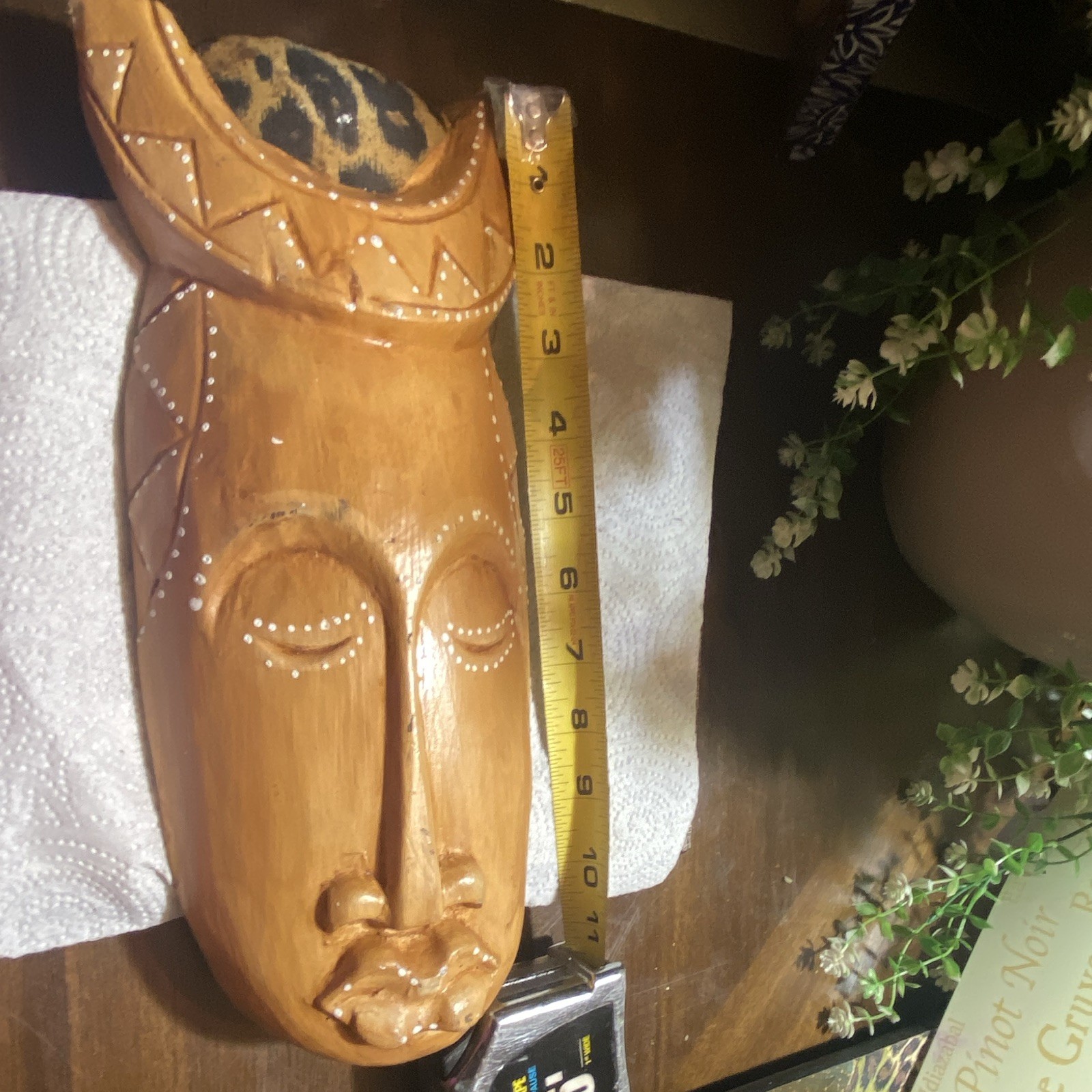 Vintage Hand Carved African Wooden Face Mask Vintage Hand Carved African Wooden Face Mask