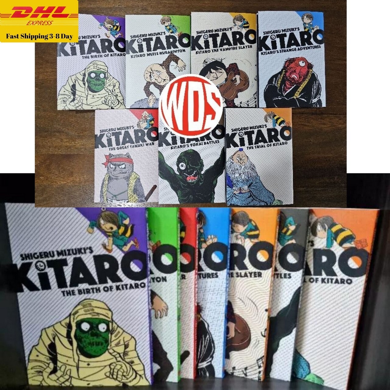 Shigeru Mizuki\'s Kitaro Manga Vol.1-7 Full Set English Version Comics New Shigeru Mizuki\'s Kitaro Manga Vol.1-7 Full Set English Version Comics New