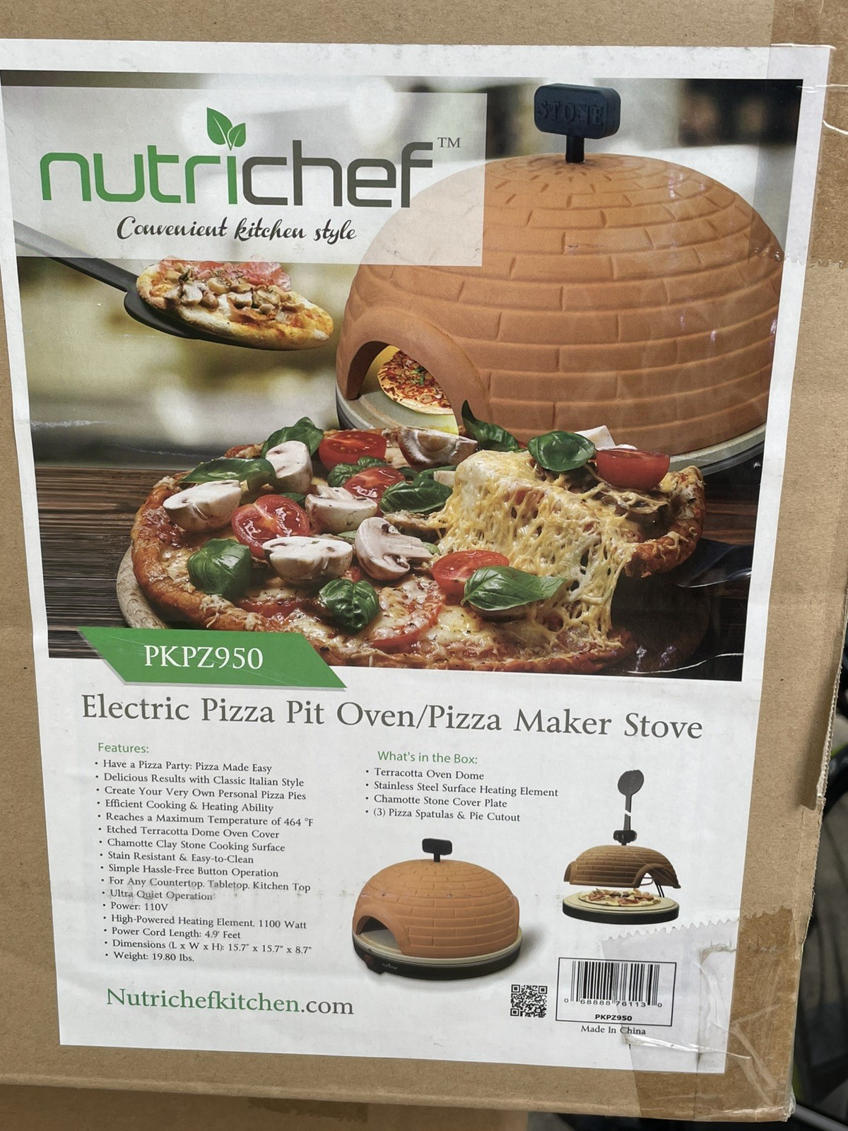 RARE NutriChef PKPZ950 Artisan Terracotta Pizza Oven Pit Dome ~ Never Opened RARE NutriChef PKPZ950 Artisan Terracotta Pizza Oven Pit Dome ~ Never Opened