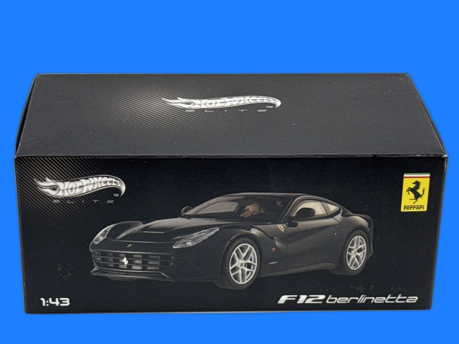 Hot Wheels Elite Ferrari F12 1:43 Scale Black Diecast Replica Sports Car Model Hot Wheels Elite Ferrari F12 1:43 Scale Black Diecast Replica Sports Car Model