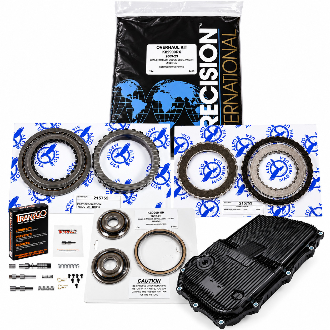 ZF8HP45 845RE 850RE 8HP50 Master Rebuild Kit Pistons TransGo Shift Kit 2012-25