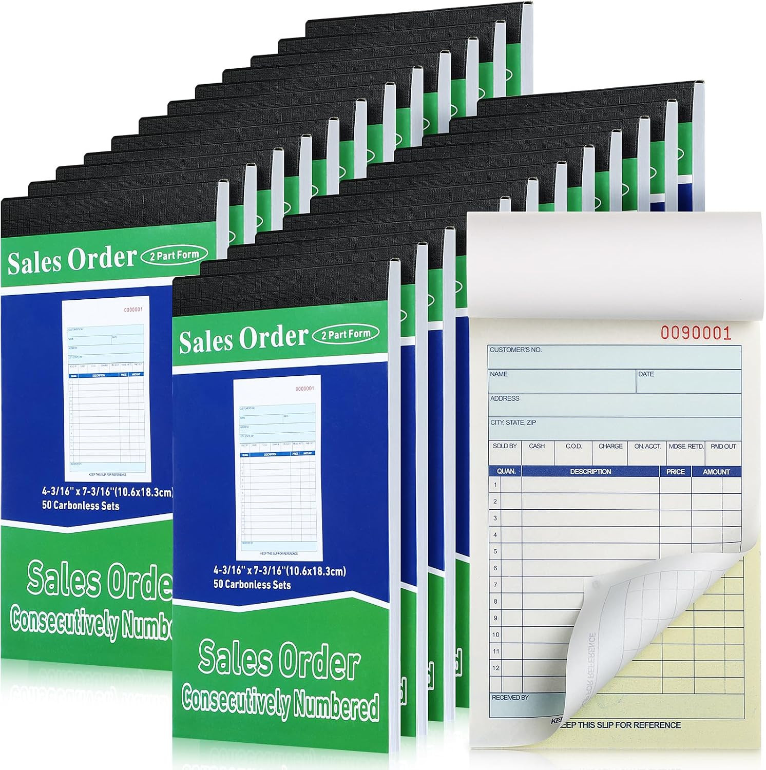 24 Pads Sales Order Books 2 Part Carbonless, 50 Sets Per