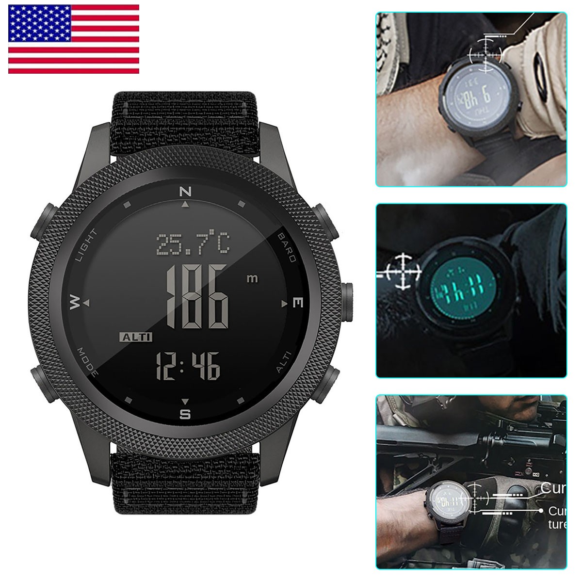 North Edge Apache-46 Men Smart Military Outdoor Sports Barometer Compass Watch