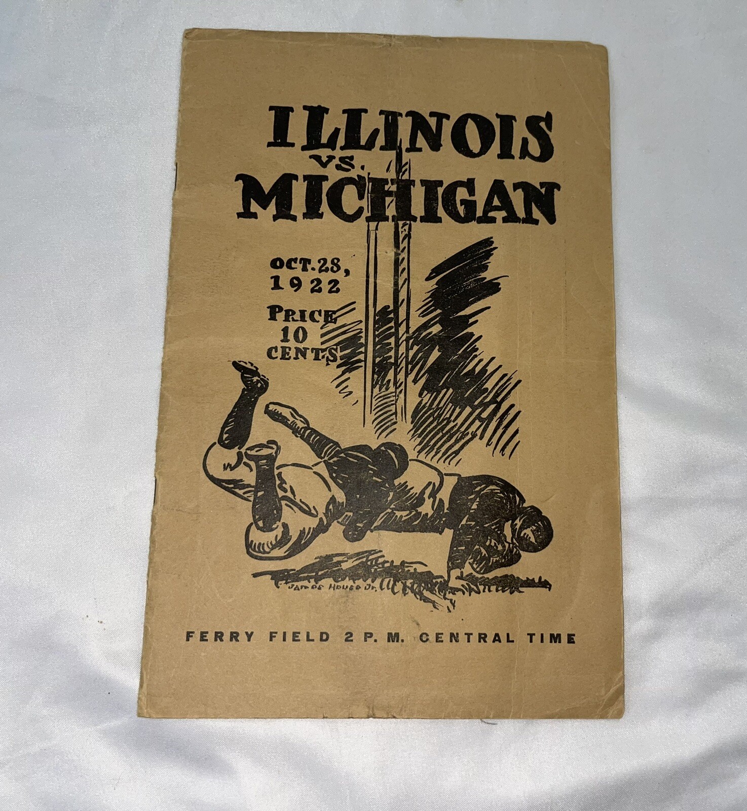 10/28 1922 Illinois vs UNIVERSITY OF Michigan Football Program VG Condition