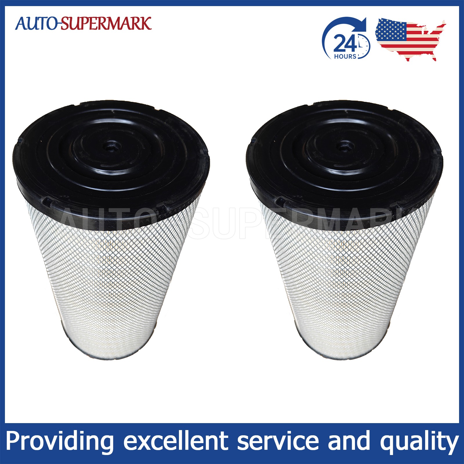 2PCS Air Filter AF4195 WA10009 For 2010-2019 Peterbilt 367 389 P625287 P614986