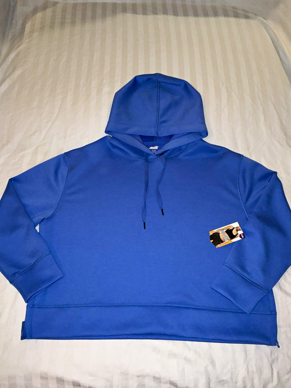 Avia Scuba Knit Pullover Hoodie Blue 2XL Active Fit Long Sleeve Side Zip Avia Scuba Knit Pullover Hoodie Blue 2XL Active Fit Long Sleeve Side Zip