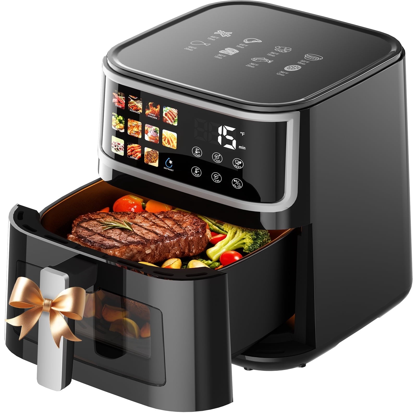 Patbrela Air Fryer, 9QT Capacity, 1700W Powerful Heating, LED Digital Color