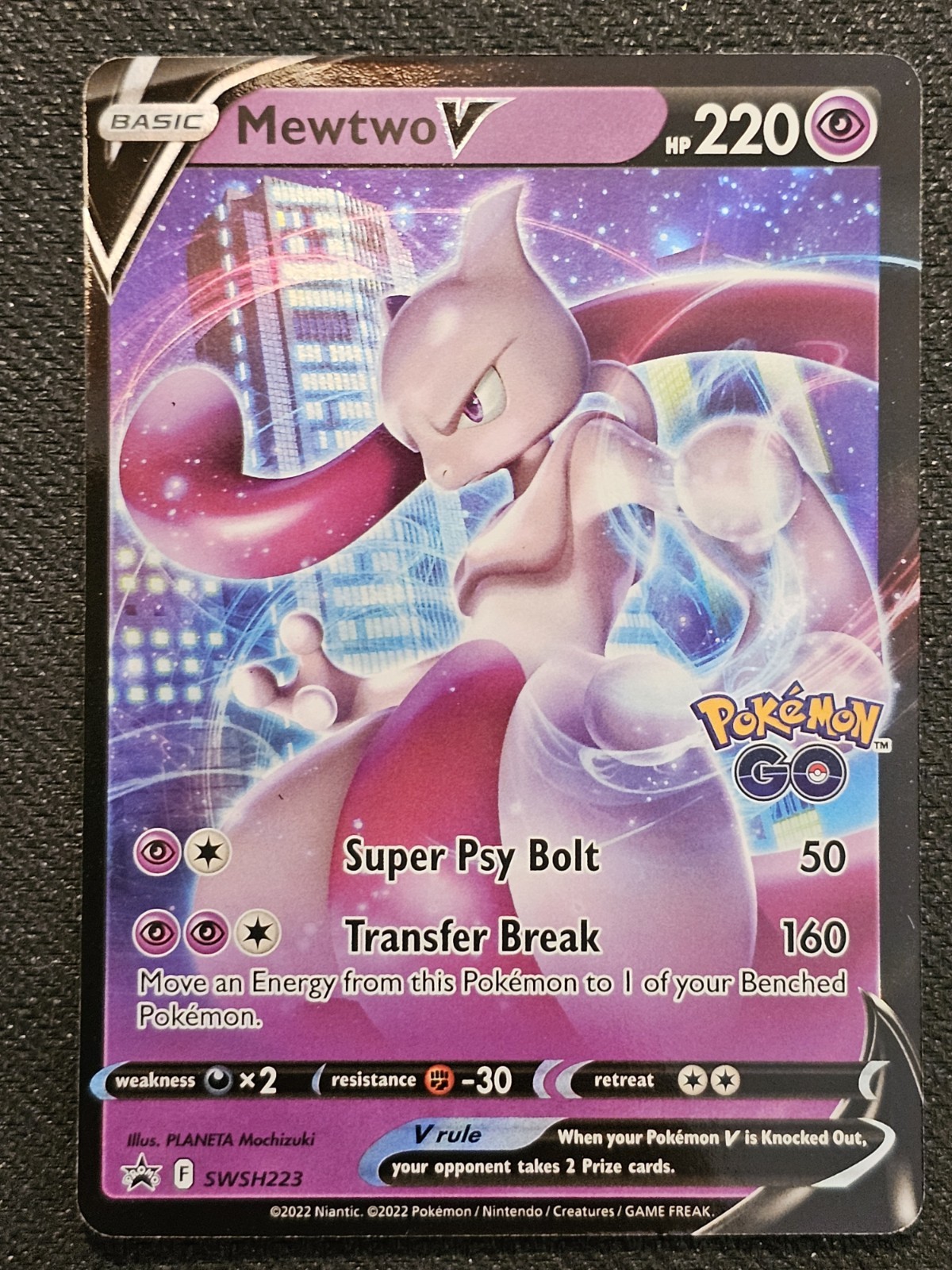 Pokemon TCG Mewtwo V SWSH223 Holo Promo English 2022 - NM