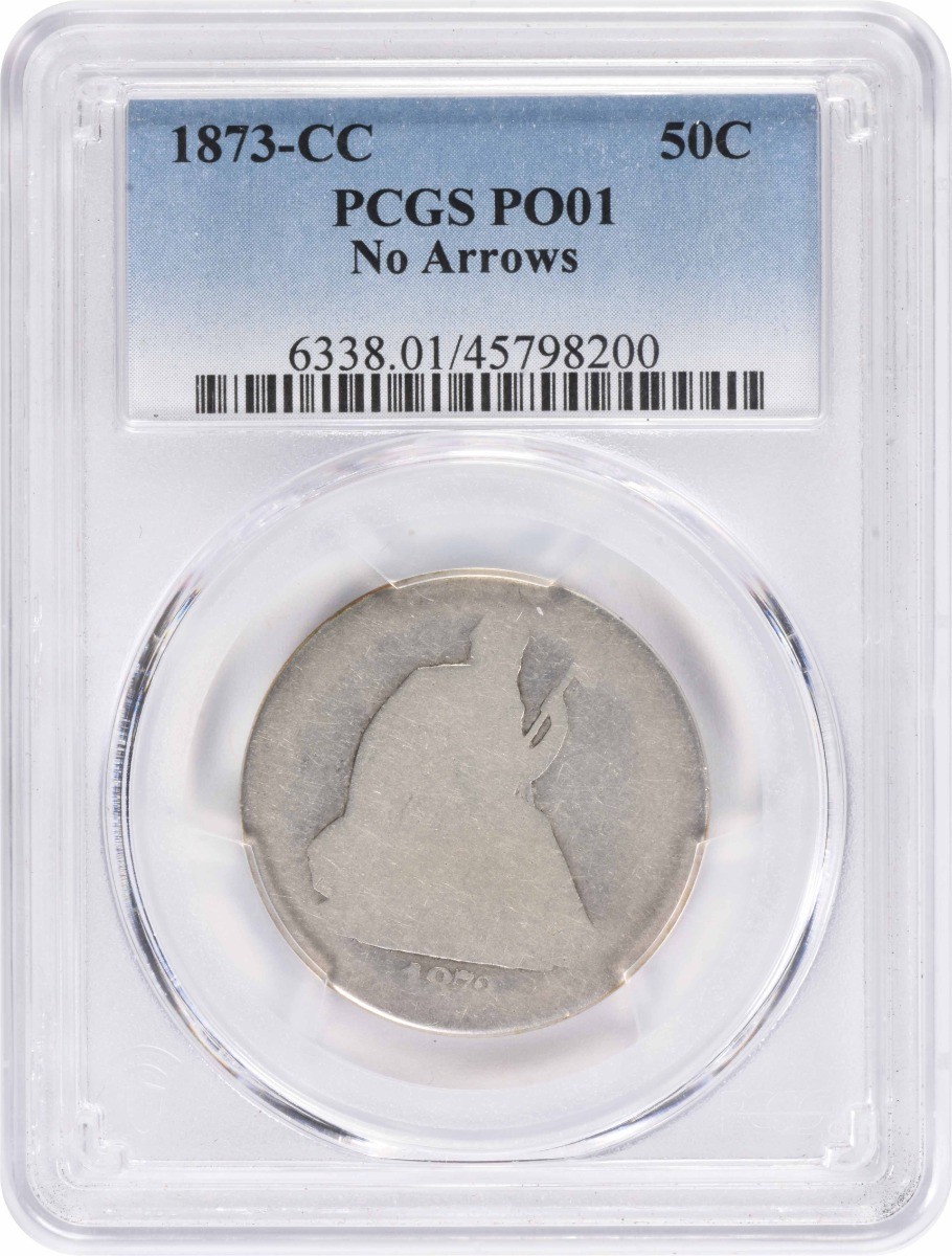 1873-CC Liberty Seated Silver Half Dollar No Arrows PO01 PCGS