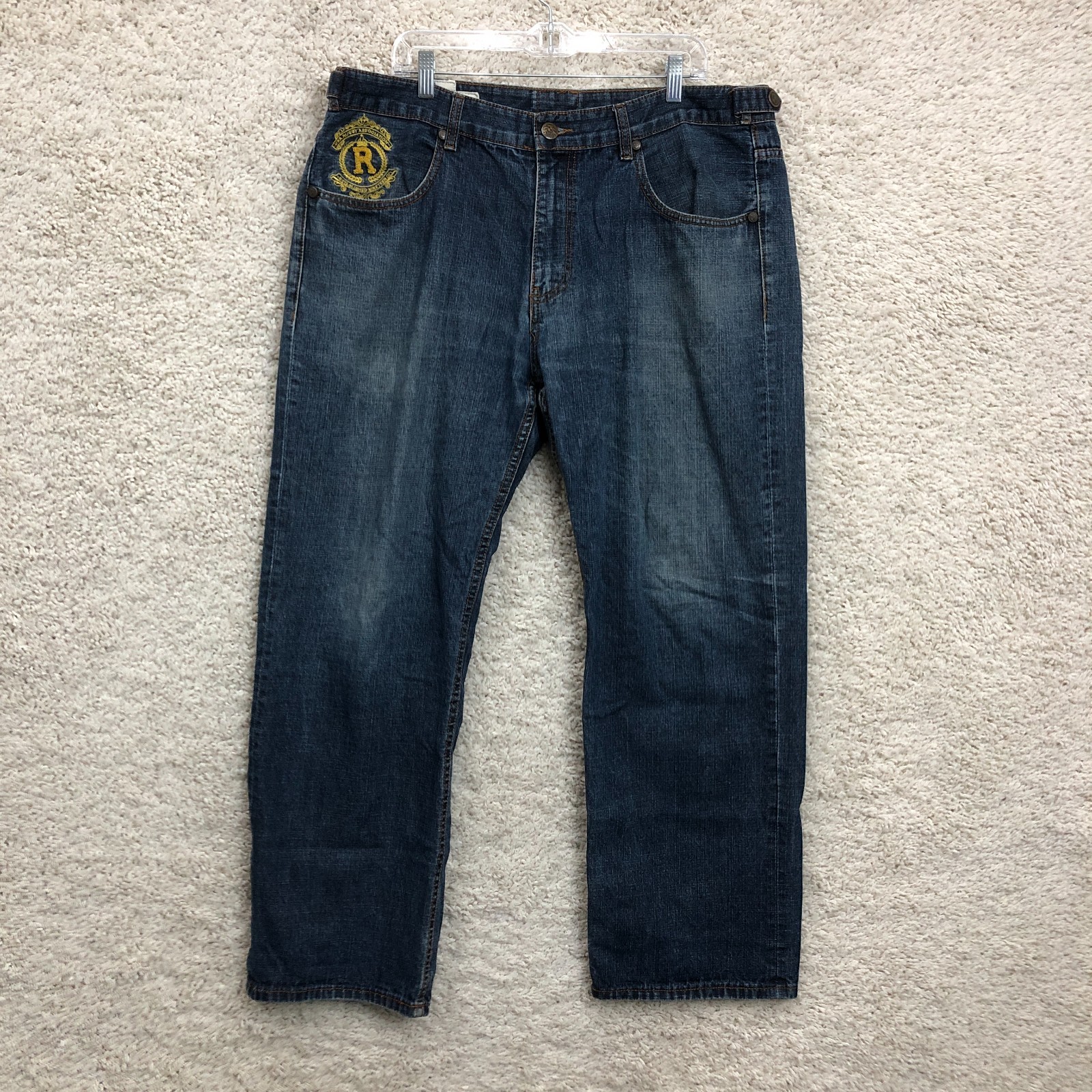 VINTAGE USA Rugby Jeans 40x34 (Fits 40x31) Mens Blue Denim Straight Medium Wash