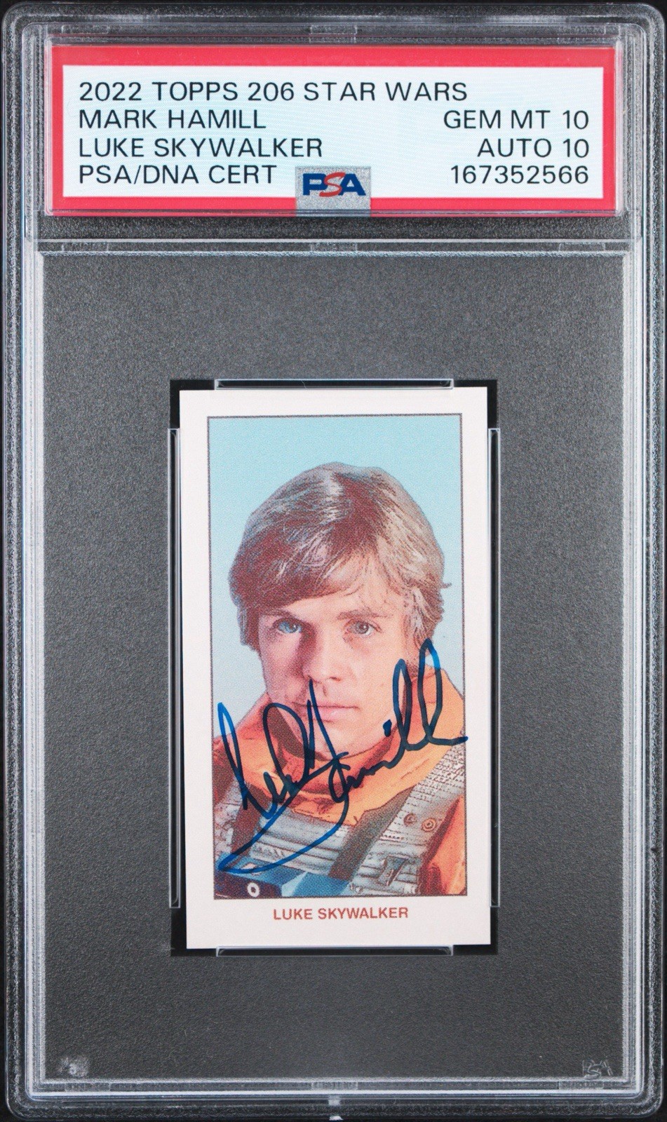 Mark Hamill Signed Topps 2022 Topps 206 Star Wars Luke Skywalker Auto PSA 10 Mark Hamill Signed Topps 2022 Topps 206 Star Wars Luke Skywalker Auto PSA 10