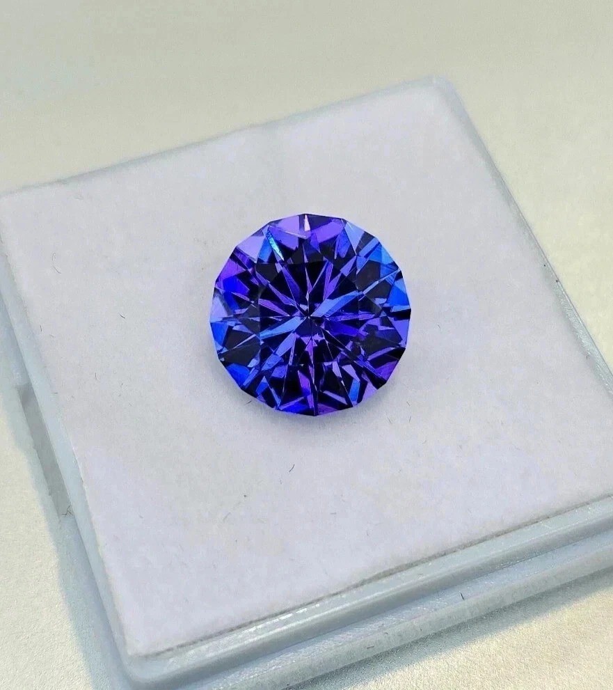 10.50 Ct Certified Natural Round Cut Ceylon Purple Blue Sapphire Loose Gemstone