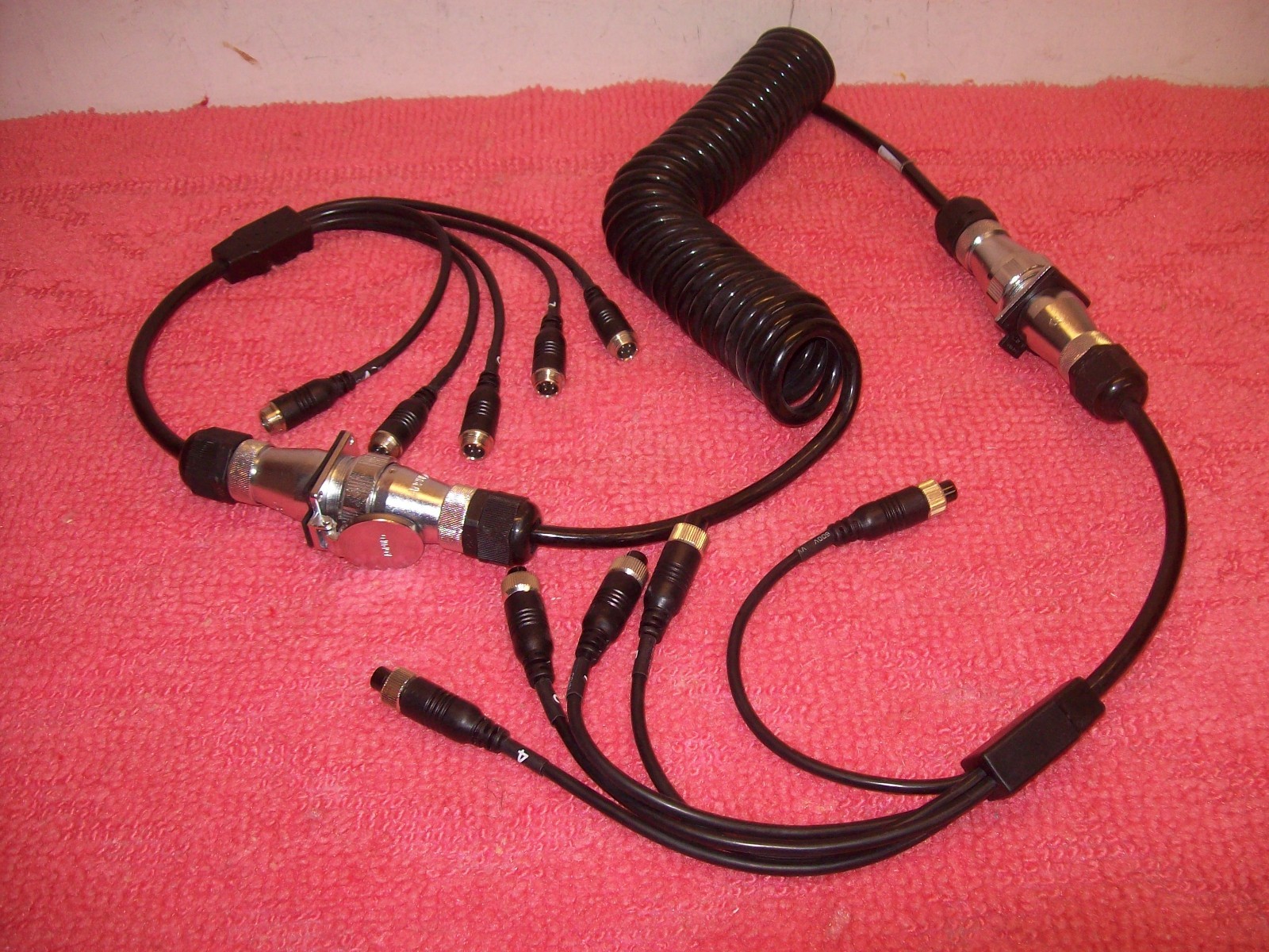 5 Camera 4-Pin Rear View Trailer Equipment Kit Coiled 12\' Cable Backup System