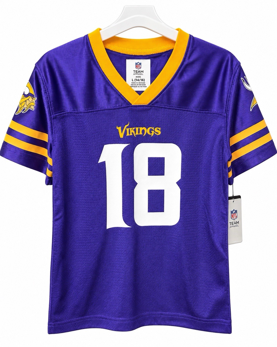 NFL Team Apparel Minnesota Vikings Jersey Boys XS 4/5 Justin Jefferson NWT NFL Team Apparel Minnesota Vikings Jersey Boys XS 4/5 Justin Jefferson NWT