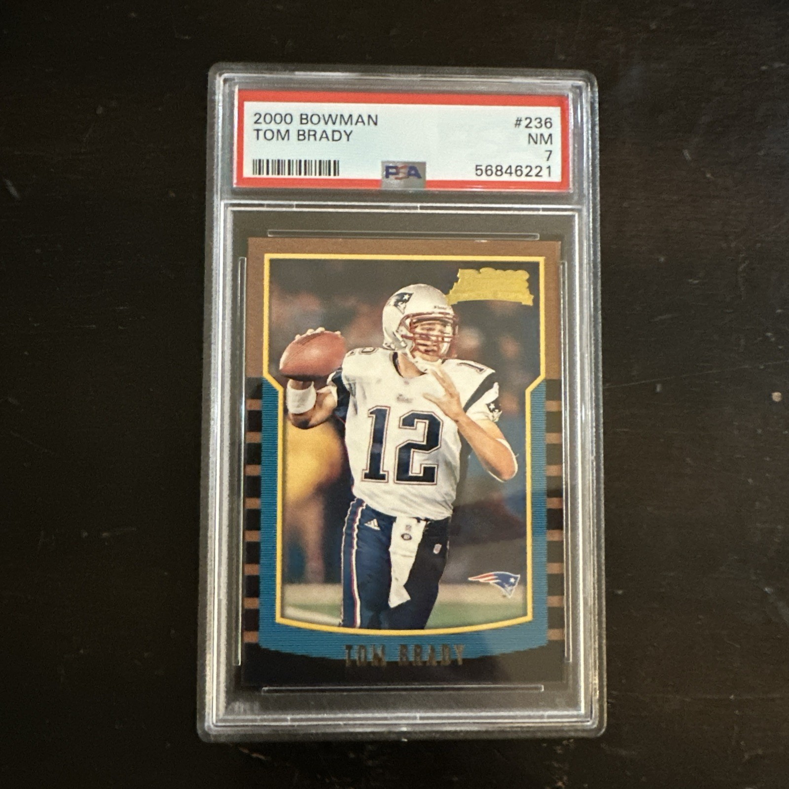 TOM BRADY 2000 BOWMAN FOOTBALL #236 ROOKIE RC PATRIOTS PSA 7