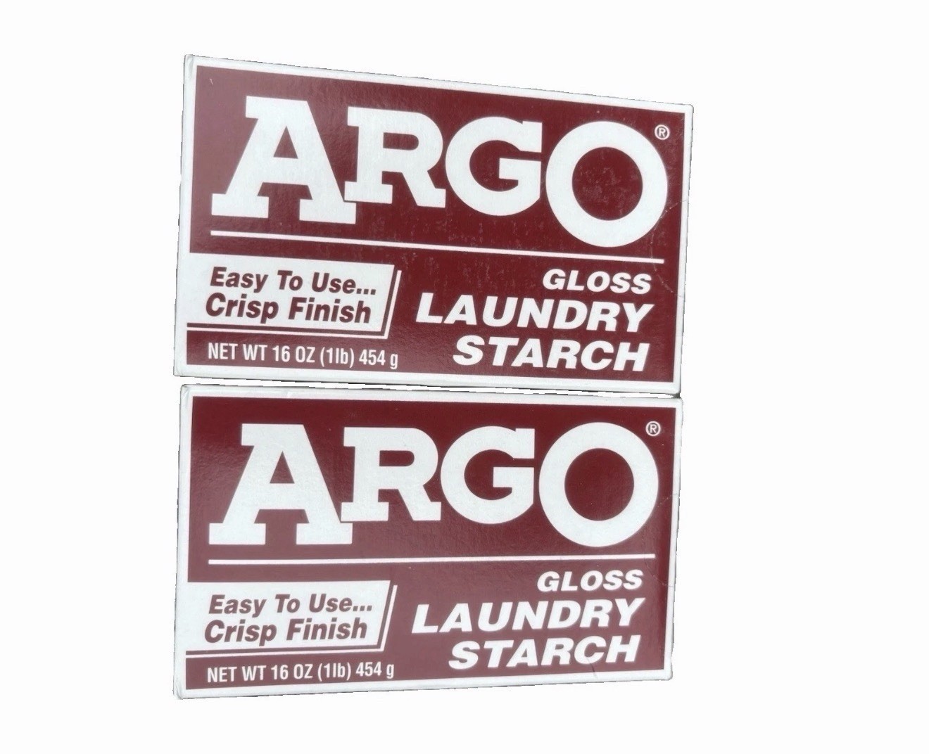 Argo Gloss Laundry Starch Crisp Finish 16 oz SEE IMAGES NOS Crafts Red Box 2 X Argo Gloss Laundry Starch Crisp Finish 16 oz SEE IMAGES NOS Crafts Red Box 2 X