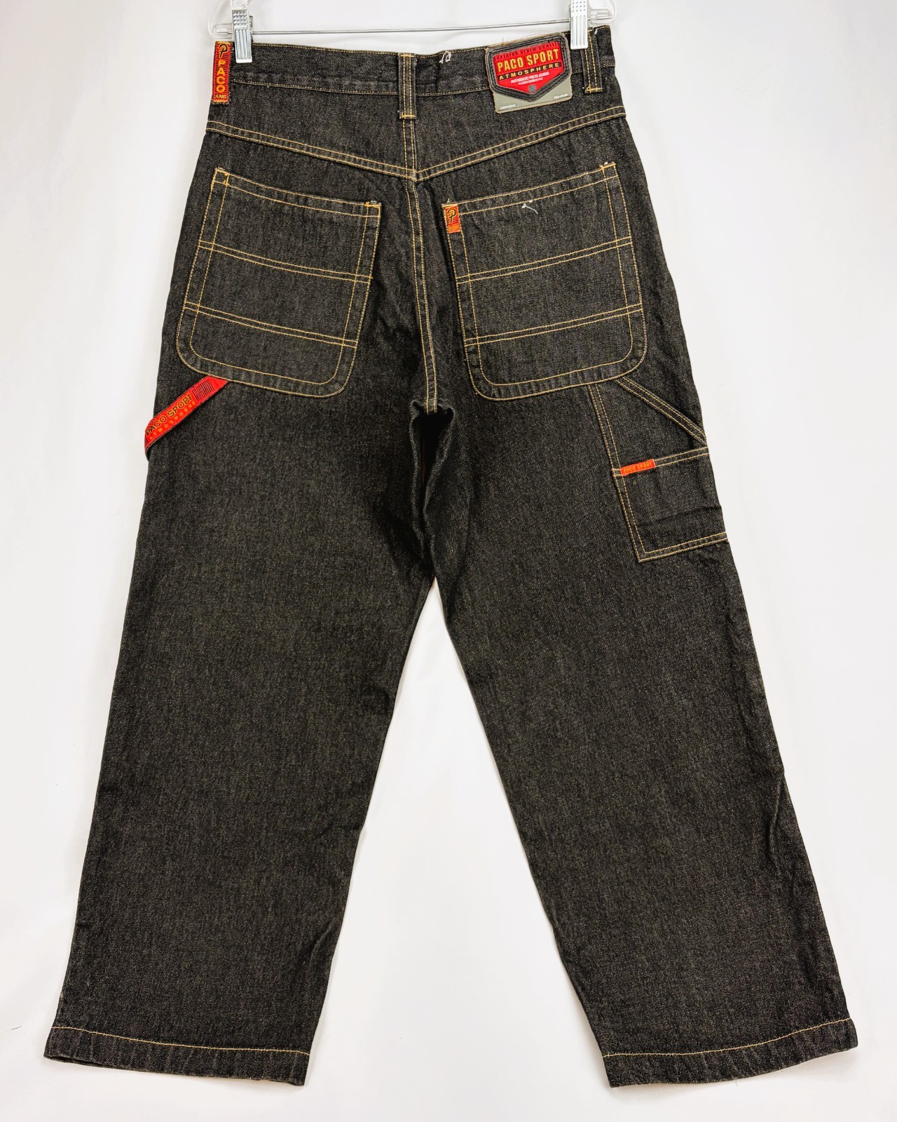 Vintage Paco Sport Atmosphere Baggy Jeans 32x30 Black Denim Carpenter Y2K 90s Vintage Paco Sport Atmosphere Baggy Jeans 32x30 Black Denim Carpenter Y2K 90s