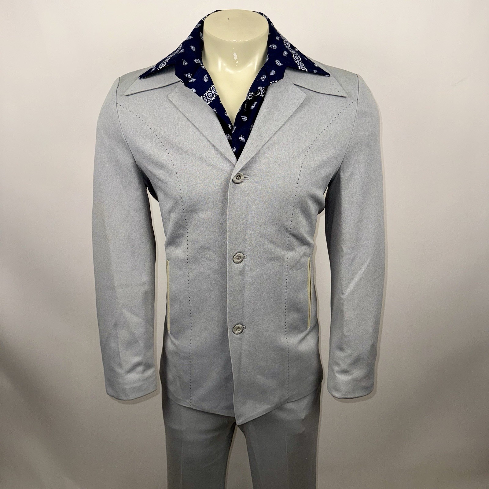 Vtg Leisure Suit Men Small Jacket 32 28 Pants Saturday Night Fever 60s 70s Disco