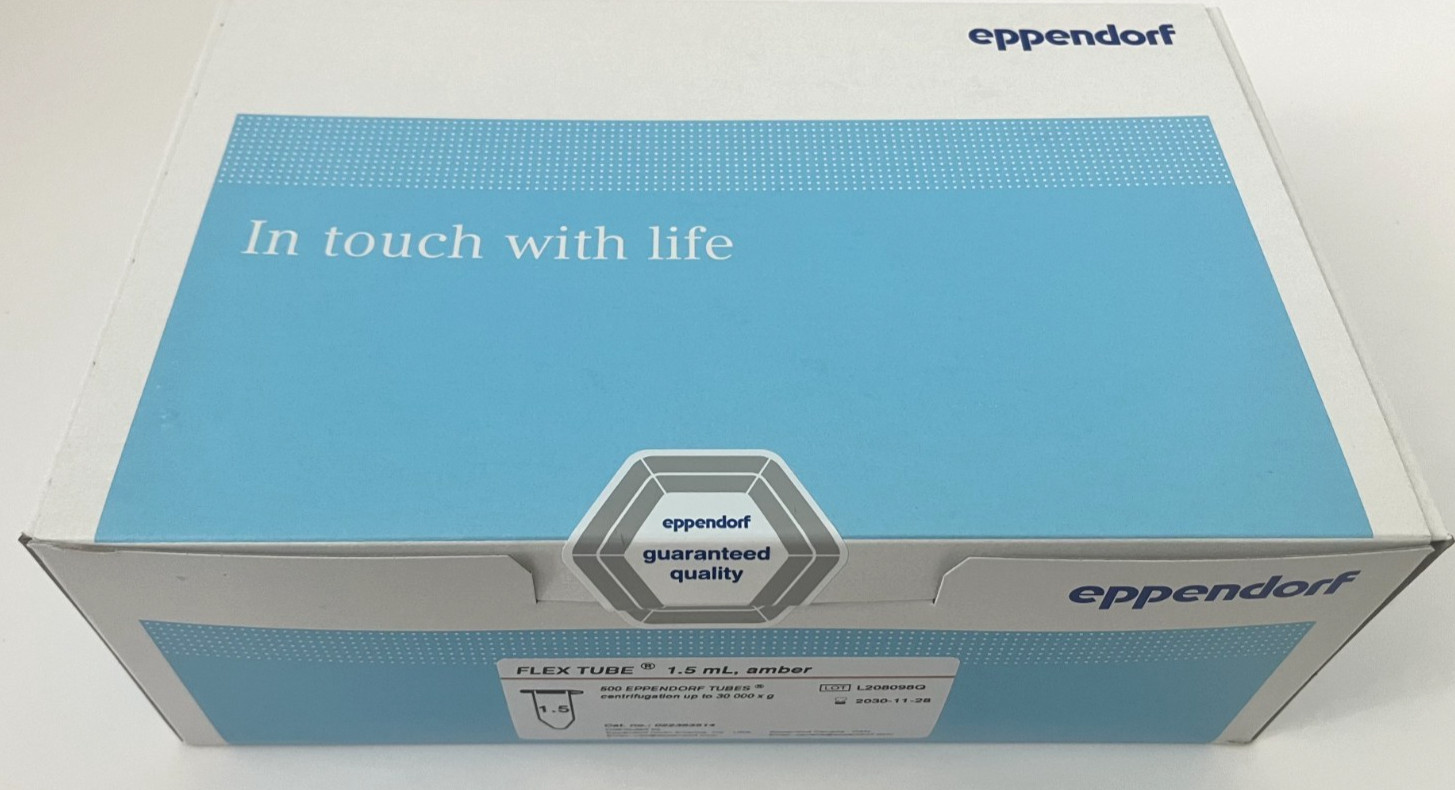 Eppendorf 022363514 Flex Tube 1.5mL Amber 500/Box Exp 2030-11-28