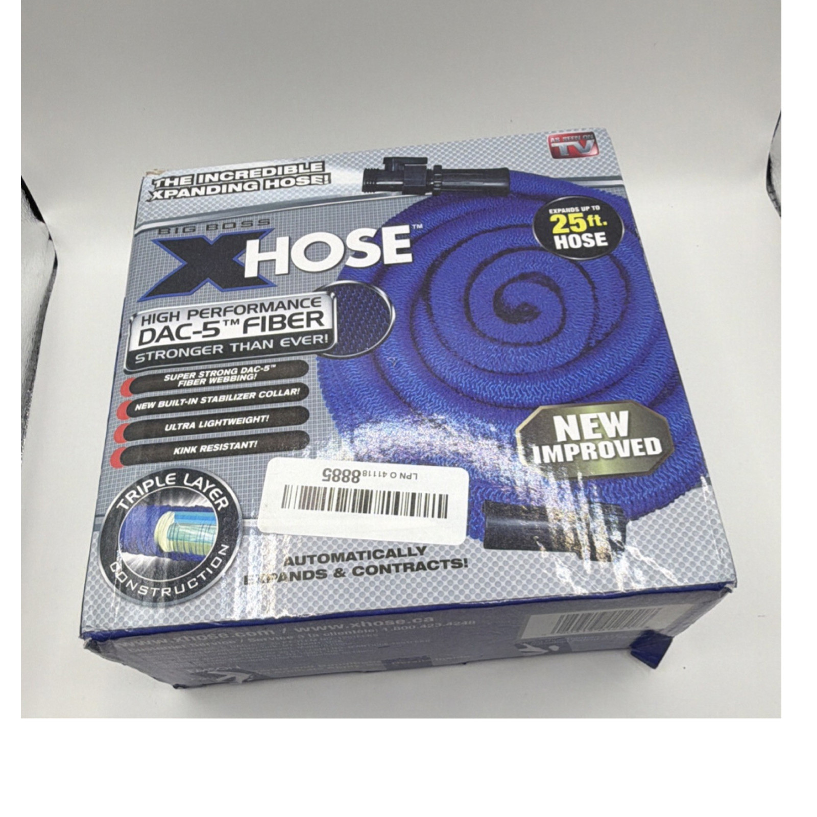 Emson Big Boss Xhose Expanding Hose 25 ft Blue DAC-5 Fiber Triple Layer Emson Big Boss Xhose Expanding Hose 25 ft Blue DAC-5 Fiber Triple Layer