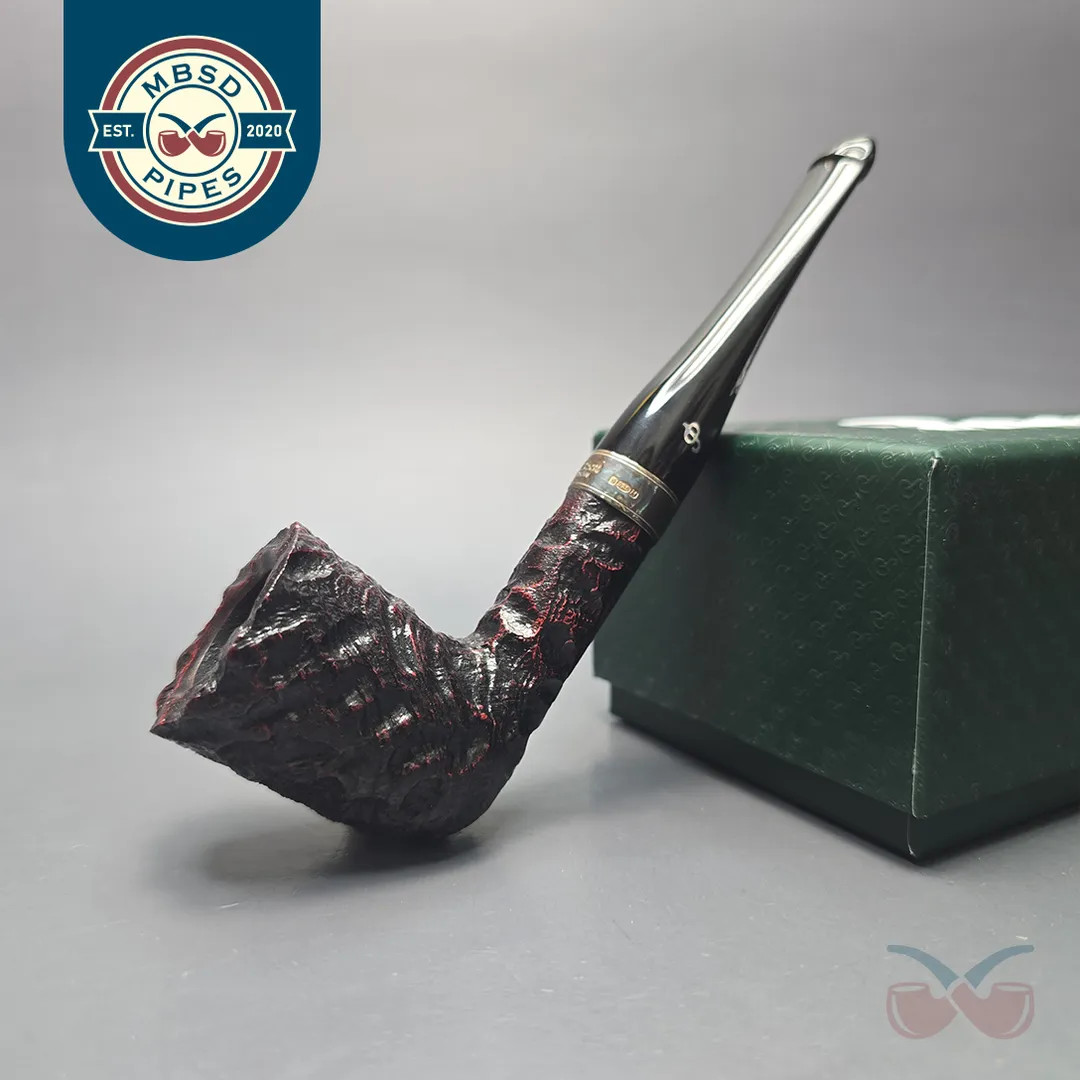 Peterson Cobble 120 Rusticated & Sandblasted Dublin w/ Silver Briar Pipe, New