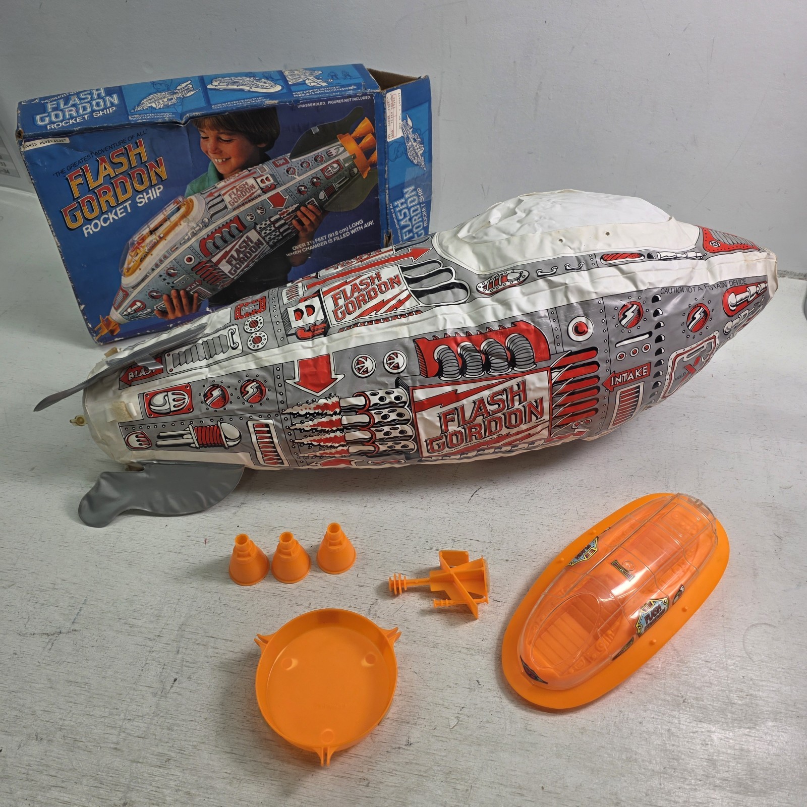 Unoped Vintage 1979 Mattel Flash Gordon Rocket Ship Inflatable Toy No. 1535